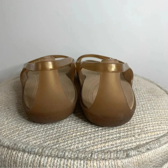 Crocs Rare Metallic Bronze Isabella Jelly Sandals  9 - Picture 4 of 10